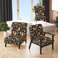 thumbnail image 1 of Designart "Squirrel Frolic I" Orange Animal Print Upholstered Accent Chair - Farmhouse Arm Chair For Living Room, 1 of 7
