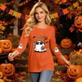thumbnail image 2 of Trgacdwlo Halloween Shirts for Women 3/4 Length Sleeve Funny Pumpkin Ghost Women's Crew Neck Shirts Ghost Graphic Spooky Fall Women's Tunics S, 2 of 7