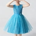 thumbnail image 5 of breaise Girls Sequin Tulle Dress Sleeveless Sequined Crew Neck Sparkly Pageant Formal Fancy Birthday Party Dresses, 5 of 10
