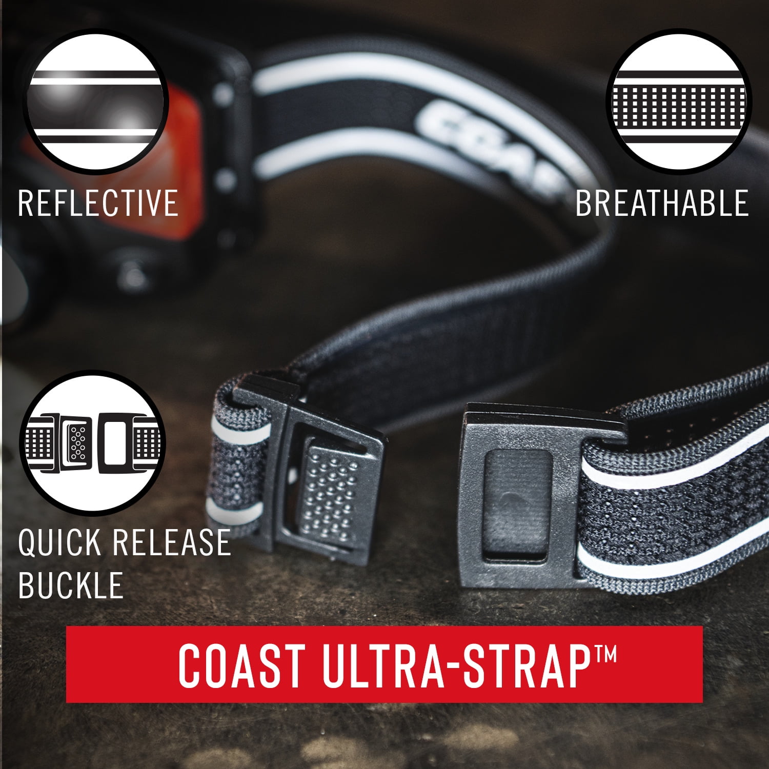 Coast WPH34R 2000 lm Black/Gray LED Head Lamp
