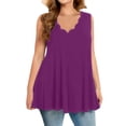 thumbnail image 1 of CHUMUD Plus Size Workout Tank Tops for Women Athletic Loose Fit Top Trendy Sleeveless Ruffle V-Neck Babydoll Gym, 1 of 5