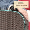 thumbnail image 2 of Vicluke 7 Piece Patio Furniture Set, Rattan Wicker Sectional Sofa Set Backyard-Wine Red（Extra Khaki Covers）, 2 of 10