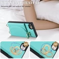 thumbnail image 5 of for iPhone 7/8/SE 2020/SE 2022 Crossbody Case with Card Holder for Women,360°Rotating Ring Kickstand,Magnetic Clasp, 3 Card Slots,Flip PU Leather Girl's Phone Wallet Casas for Ladies(Green), 5 of 17