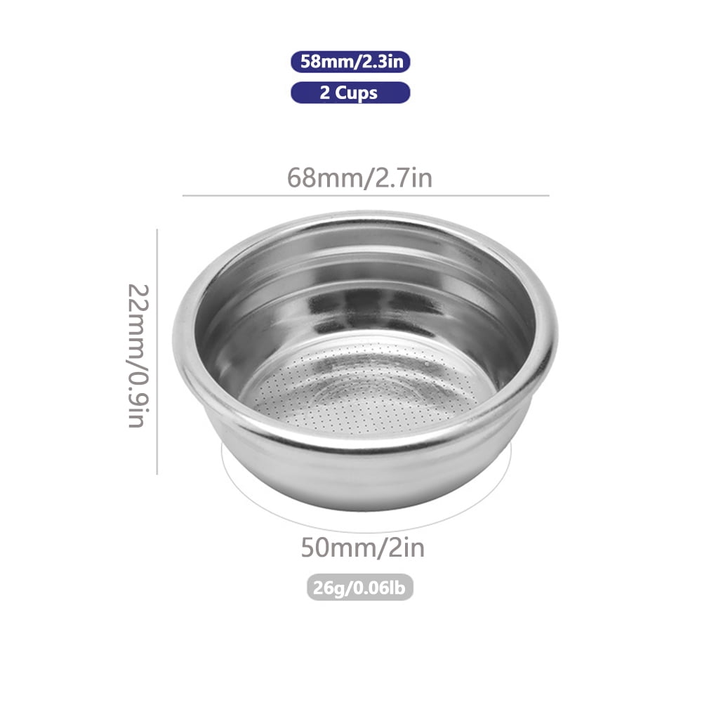 51 Mm Coffee Stainless Steel Filter Basket,1 Cup Perforated Coffee Maker Handle Filter Basket,Coffee Powder Filter For Coffee Oil Extraction Coffee...