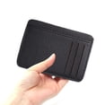 thumbnail image 3 of Retro hombre Litchee patrón Color sólido Mini monedero Casual señoras PU tarjetero, 3 of 6