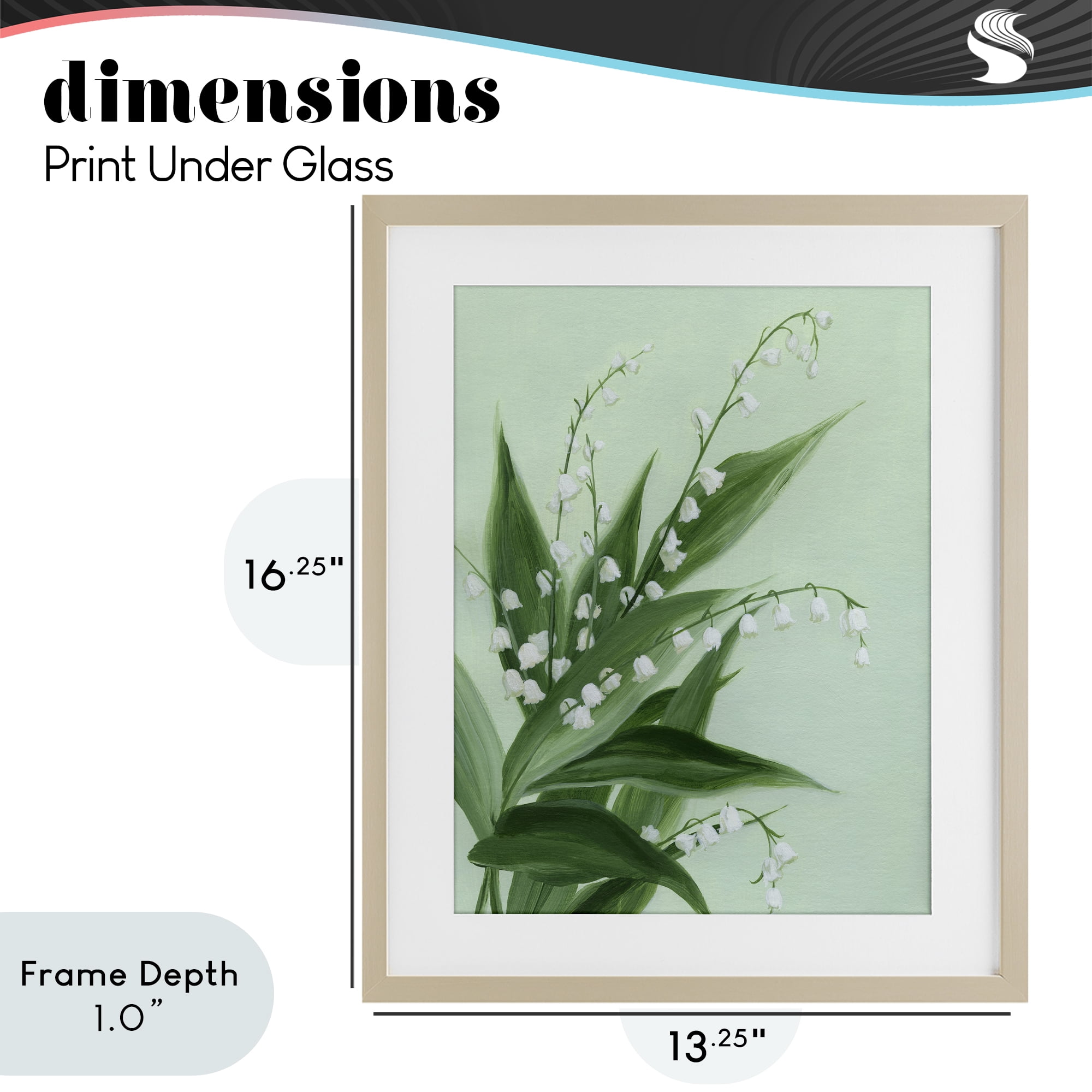 Stupell Industries Verdant Lily Of Valley Birch Framed Print Under Glass, design by Grace Popp