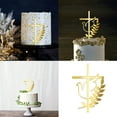 thumbnail image 2 of Spiritual Gold Crossed Cake Toppers Religious Cake Insert Ceremony Decoration, 2 of 8
