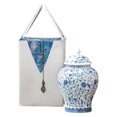 thumbnail image 1 of Tarro de jengibre de cerámica mandarina con tapa con bolsa de adornos, jarrón Floral, almacenamiento de té, tarros de para , bodas, Gloria tarro de jengibre, 1 of 9