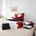 thumbnail image 6 of jejeloiu Rose Loves Pattern 7pcs Bedding Comforter Set,Romsntic Valentins'S Day Queen Bedding Sets,Red White Queen Sheet Sets For Men Women,Luxury Bedroom Decor Reversible, 6 of 8
