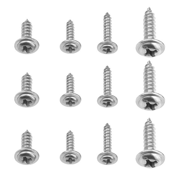shiyou-200PCS Self Tapping Screws Stainless Steel Self Tapping Machine Screws Full Threaded Cross Slot Pan Head Screw Fasteners M2x8 M2x10 M2.6x8 M3x12 50PCS Each Size