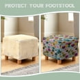 thumbnail image 6 of SCRAWLGOD Flower Pattern Square Ottoman Cover Soft Ottoman Slipcover Thick Stretch Footrest Stool Cover with Elastic Band for Square Storage Ottoman Decor, 6 of 7