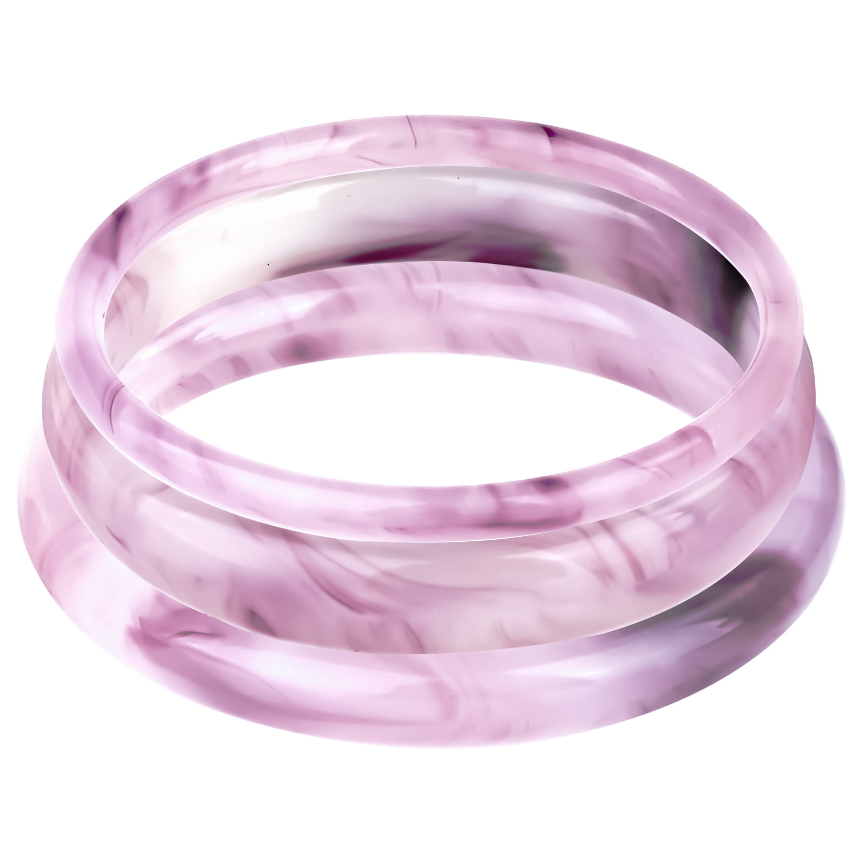 3Pcs Purple Jade Bangle Bracelet for Women, Natural Light Purple Jade Bracelets Set 62-64mm, Good Luck Healing Feng Shui Jewelry with Elegant Gift Box, Gifts for Mother Grandmother Christmas Birthday