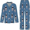 thumbnail image 4 of Top-kevin Women Long Sleeve Pajama Set Comfy Pjs Sets Champagne Bottles Glasses Stars 2 Piece Lounge Set, 4 of 12