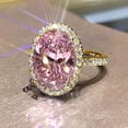 thumbnail image 6 of zttd fashion pink egg shaped rhinestone ring diamond wheel ring elegant rhinestone ring women fashion full diamond zircon rings for women size 5 11, 6 of 7