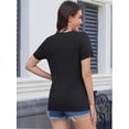 thumbnail image 2 of Basic T Shirts for Women Short Sleeve Casual Summer Tops Trendy Solid Loose Fit Tshirt, 2 of 4
