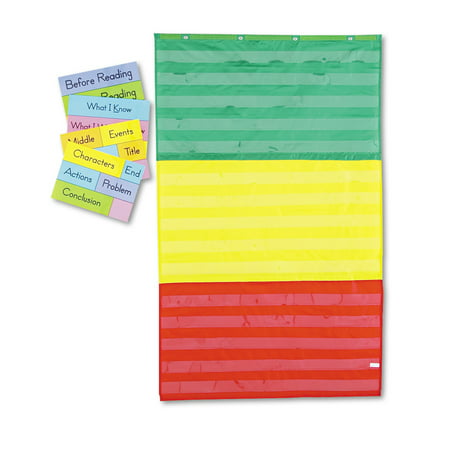 Carson-Dellosa Publishing Adjustable Tri-Section Pocket Chart with 18 Color Cards, Guide, 36 x 60 (Best Colors For Charts)