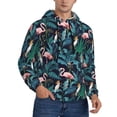 thumbnail image 2 of Naloa Flamingos And Birds Men's Casual Hooded Collar Drawstring Hoodies Pullover Sweatshirts Casual Long Sleeve Shirts-Large, 2 of 7