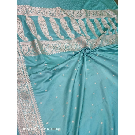 Banarasi Handloom Mashru Kataan Silk Saree with buti Design And zari Border