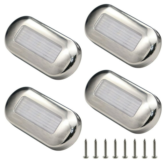 4pcs 3'' LED Stainless Steel Yacht Boat RV Courtesy Lamp, LED Lights for Yacht Boat Mooring Boat Walkway Light Stairway Light Interior Exterior Lights lighting 3 Beads Warm White Light 12V