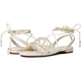 thumbnail image 3 of Sam Edelman Tatianna Ivory Rounded Open Toe Tie Up Strappy Embellished Sandals (IVORY, 6), 3 of 7