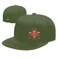 thumbnail image 4 of DouZhe Flat Brim Cap Snapback Hat, Future Robot Prints Adjustable Green Adult Baseball Cap, 4 of 6