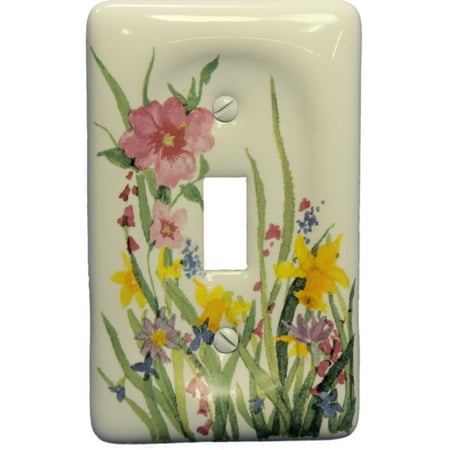 Light Switch Cover Wall Decor - Leviton Wildflower Porcelain Light Switch Cover Toggle Wall Plate 89501-WFL