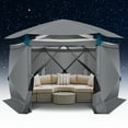 thumbnail image 6 of COBIZI Pop up Gazebo Screen Tent Screen House for Camping,12x12 Starry Sky Gazebo with Removable Roof, Outdoor Screened Gazebo with Sidewalls, Portable Hub Tent with Carry Bag and Ground Stakes,Gray, 6 of 11