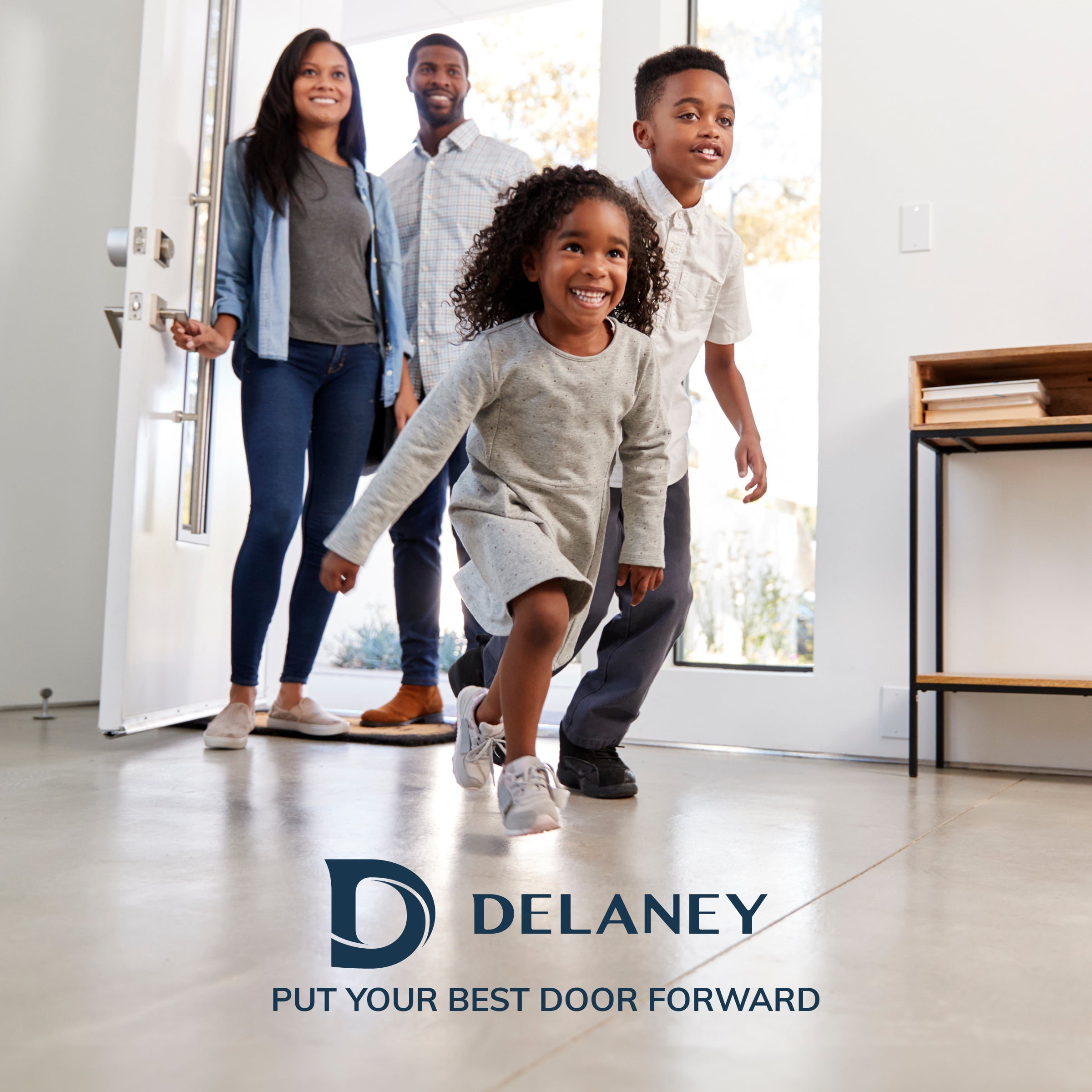 Delaney Brookhaven Privacy Door Knob in Matte Black with Square Trim