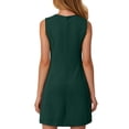 thumbnail image 6 of NIEWTR Womens Summer Dress Crew Neck Button Decoration Sleeveless Sundresses Work Casual Tank Dress(Green,L), 6 of 6