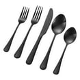 thumbnail image 6 of KFFKFF 30-pcs Silverware Sets, Stainless Steel Flatware Set with Steak Knives, Polished Finish Forks and Spoons, Service for 6, Washable Meal Tools for Home Kitchen, Black, 6 of 9