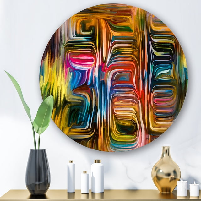 Designart - Fusion de Couleurs II - Art Mural Moderne Cercle de Métal