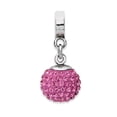 thumbnail image 1 of Solid 925 Sterling Silver Reflections Oct CZ Cubic Zirconia Swarovski Crystal Ball Dangle Bead (3.6mm x 20.9mm), 1 of 3