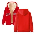 thumbnail image 5 of Hoodies for Women Hoodie Cool Design Ladies Large Shirts Woman Fuzzy Jacket Soft Peach Sweater Plain Zip up Hoodie Women Cropped Athletic Petite Size Sweatshirt Fashion Apparel Hooded Red M, 5 of 5