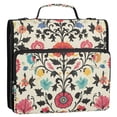 thumbnail image 5 of FORMRS Zipper Binder with Shoulder Strap 2-inch Ring 500 Sheet Capacity File Bag, Beige Red Floral, 5 of 5