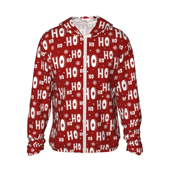 Vsdgher Sweat à Capuche Imprimé Ho-Ho-Ho pour Adultes, Protection Solaire à Manches Longues pour Hommes et Femmes, Pêche, Course, Natation - Grand