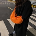 thumbnail image 4 of Minnieouse Bolsas de mensajero Negro Naranja Tela Oxford Paquete de cinturón ajustable para jóvenes Forma de bola de Gran capacidad Hobos Type2 NO2, 4 of 6