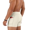 thumbnail image 6 of Men's High Waist Compression Athletic Shorts with Pockets, Breathable Tight Fit Gym Training 3 Inch Inseam Workout Bottoms for Running and Fitness, 6 of 6