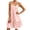 Pink, variant on Kukoosong Women's Spaghetti Strap Vertical Stripe Ruffle Mini Dress, Loose V Neck Sleeveless A-Line Dress, Casual Lightweight Summer Beach Short Sundress