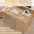 thumbnail image 5 of Fluted Executive Desk, 48" Modern Wood Office Desk with File Drawer & Metal Handles, Home Writing Study Computer Table for Work Study, Natural, 5 of 9