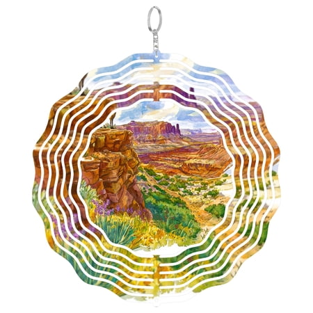 Grand Canyon South Rim 3D Wind Spinner Metal Hanging Ornament Outdoor Decor Arizona National Park Gift