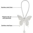 thumbnail image 3 of HUGFEGWE Butterfly Car Hanging Ornament, Rhinestone Rearview Mirror Accessories Hanging Car Charm Decoration for Car Home Office U2537-30794, 3 of 9