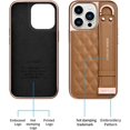 thumbnail image 5 of Case for iPhone 14 Pro Max, Premium PU Leather Phone Case with Kickstand, Luxury Gold Plating Edge Hand Finger Strap Cute Holder Gift for Women Girls Soft Thin Protective Cover,6.7 inch-Black, 5 of 10