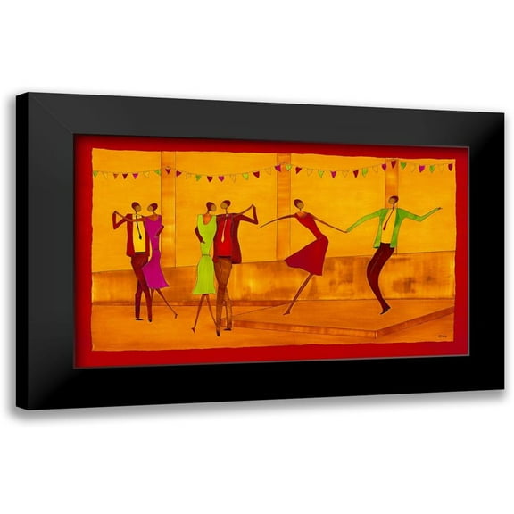 Ona 14x10 Black Modern Framed Museum Art Print Titled - La Fete
