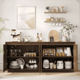 thumbnail image 3 of Aufeile 63" Fluted Sideboard Buffet Cabinet with 2 Adjustable Shelves for Dining Room, Walnut, 3 of 10