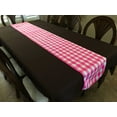 thumbnail image 2 of Poplin Table Runner Gingham Checkered Fuchsia, 2 of 2