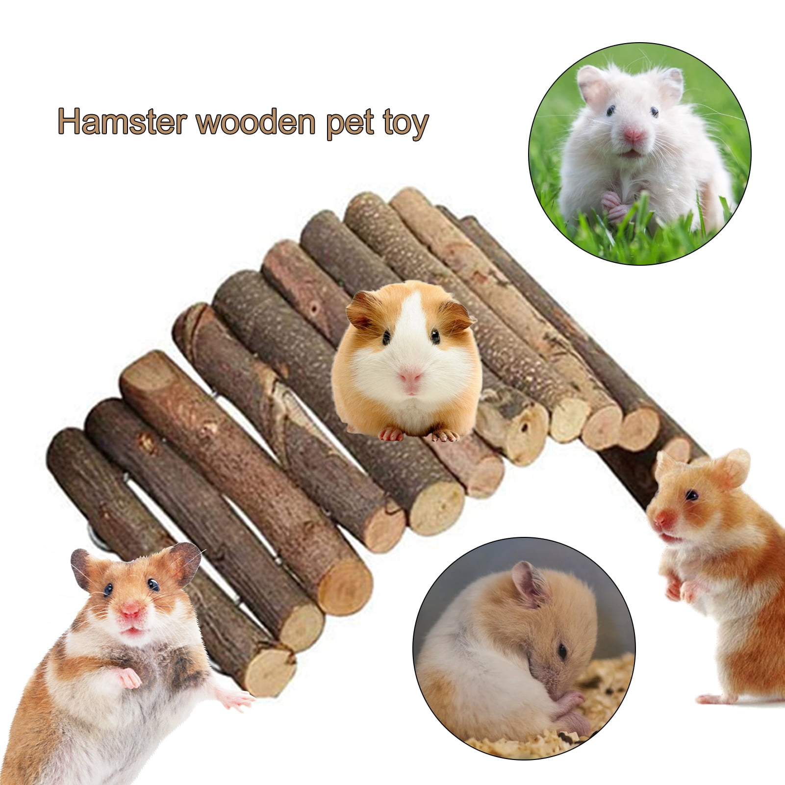 DOPI 7Pcs/Set Molar Toy Long Lifespan Relieve Anxiety Wood Hamster Chew Toy Set for Chinchillas