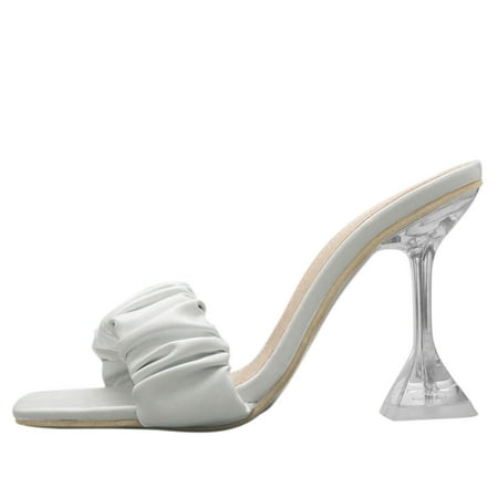 

nsendm High Heel Shoes for Women 7 Size Heels Wine Women Sandals High Heel Plus High Heel Boots for Women Wide Width White 9.5