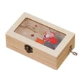 thumbnail image 4 of Minkissy Hand Crank Musical Box Wood Color Manual Melody Family Friends 1Set, 4 of 6