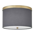 thumbnail image 1 of Frederica 2 Light Flush Mount - Aged Brass - Grey Shade, 1 of 2