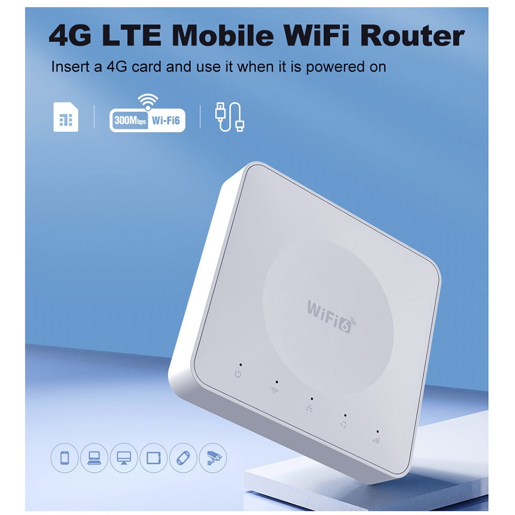 300M 4G Mini CPE Wireless Card Router Dual Network Port WiFi6 Wireless Hotspot Portable Router E8 Sim Card Wifi Router